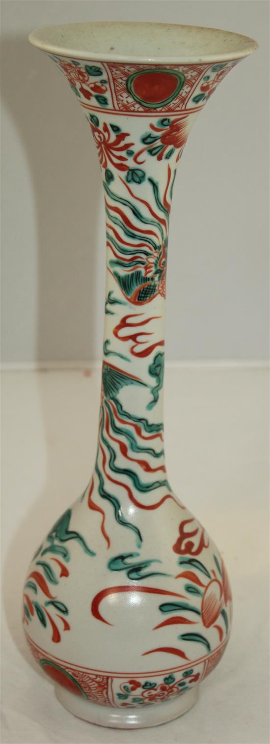 A Chinese Swatow style bottle vase, 31.5cm